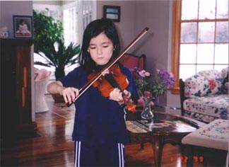 Yuki playing violin